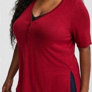 Torrid Red Polo Short Sleeve Relaxed T-Shirt